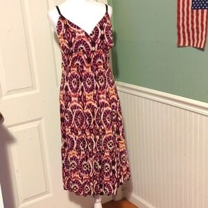Lily XL midi summer dress lightweight cruise vacation circle print